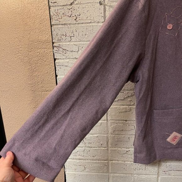 Vintage David Dart Knitware Purple Wool Blend Blazer XL - Picture 6 of 12